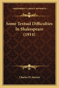 Paperback Some Textual Difficulties In Shakespeare (1914) Book