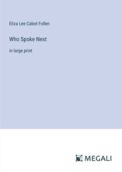 Paperback Who Spoke Next: in large print Book