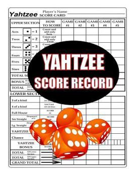 Paperback Yahtzee Score Record: 100 Yahtzee Score Sheet, Game Record Score Keeper Book, Score Card Book