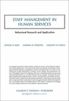 Paperback Staff Management in Human Services: Behavioral Research and Application Book