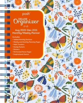 Posh: Deluxe Organizer 17-Month 2020-2021 Monthly/Weekly Planner Calendar: Garden Creatures