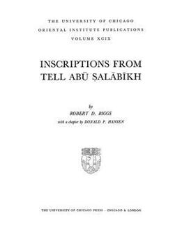 Hardcover Inscriptions from Tell Abu Salabikh Book