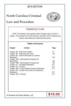 Paperback North Carolina Criminal Law and Procedure-Pamphlet 84 Book