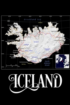 Paperback Iceland: Map of Iceland Notebook Book