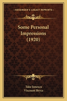 Paperback Some Personal Impressions (1920) Book