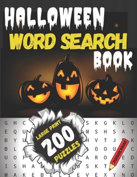 Paperback Halloween Word Search Book: Large Print Word Search Puzzles for Adults and Teens Make Great Halloween Gifts and Party Favors for Women, Men, Girls [Large Print] Book