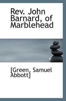 Paperback REV. John Barnard, of Marblehead Book