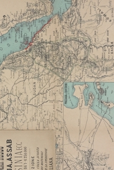 1887 Map of Egypt, Sudan, Eritrea, Ethiopia, Somalia, the Red Sea, and Saudi Arabia: A Poetose Notebook / Journal / Diary (50 pages/25 sheets)
