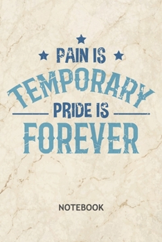 Paperback Pain Is Temporary Pride Is Forever: Fitness Athlete NOTEBOOK Grid-lined 6x9 - Fitness Journal A5 Gridded - Fitness Athlete Planner Fitness Saying 120 Book