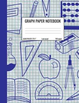 Paperback Graph Paper Notebook: Quad Ruled 5 Squares Per Inch Notebook for Students, Math and Science Composition Notebook Book