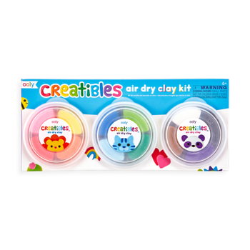 OOLY, Creatibles, Air Dry Clay Kit, Kids Arts and Craft Set, 3 Shaping Tools - 12 Colors Set