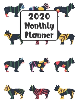 Paperback 2020 Monthly Planner: Yorkshire Terrier Dog - 12 Month Planner Calendar Organizer Agenda with Habit Tracker, Notes, Address, Password, & Dot Book