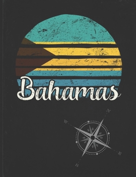Bahamas: Bahamian Vintage Flag Personalized Retro Gift Idea for Coworker Friend or Boss  Undated Planner Daily Weekly Monthly Calendar Organizer Journal