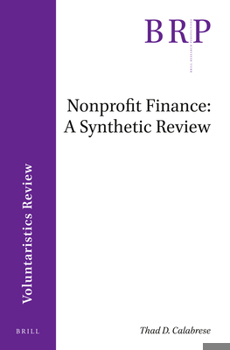Paperback Nonprofit Finance: A Synthetic Review Book
