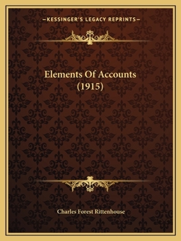 Paperback Elements of Accounts (1915) Book