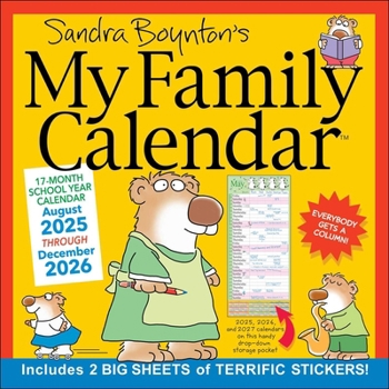 Calendar Sandra Boynton's 17-Month 2025-2026 My Family Wall Calendar Book
