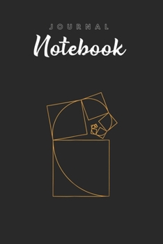 Journal Notebook: Fibonacci Golden Ratio Fractal T Spitural Blank Pages Rule Lined Journal Notebook with Black Cover Size 6in x 9in  x120 Pages for Kids or Men and Women to Write in