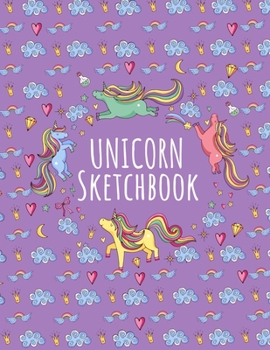 Cute Unicorn Kawaii Sketchbook: 106 blank pages of high quality white paper, 8.5” x 11”cute premium matte cover