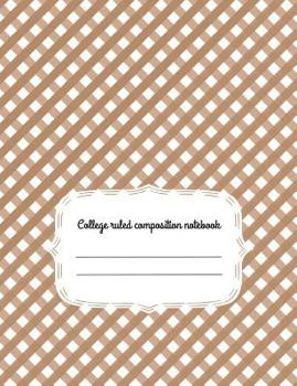 Paperback College Ruled Composition Notebook: Gingham Cover 100 Pages Book