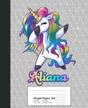 Paperback Graph Paper 5x5: ALIANA Unicorn Rainbow Notebook Book