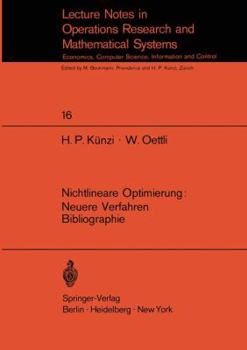 Paperback Nichtlineare Optimierung: Neuere Verfahren Bibliographie [German] Book