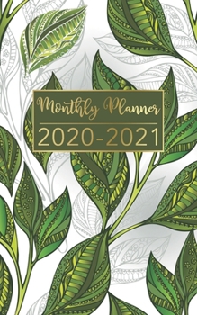 Monthly Planner 2020-2021: Tea Leaves Gold Design • Two Year Pocket Planner • Calendar 5x8 inches Jan 2020 to Dec 2021 with Phone Book • Personal ... Organizer Agenda Schedule with To Do List
