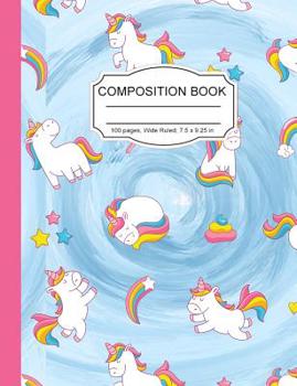 Paperback Composition Book: Magic Rainbow Unicornado Unicorn Tornado Wide Ruled Paper Lined Notebook Journal for Girls Teens Kids Students Back to Book