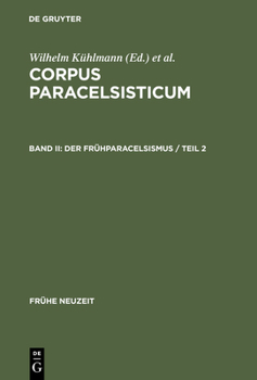 Hardcover Der Frühparacelsismus / Teil 2 [German] Book