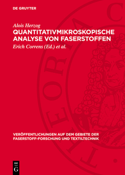 Hardcover Quantitativmikroskopische Analyse von Faserstoffen [German] Book