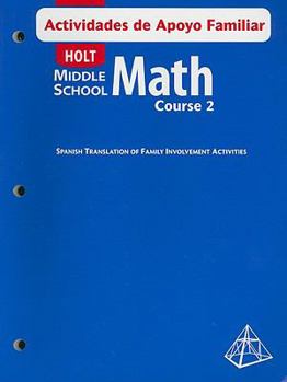 Paperback Holt Middle School Math Actividades de Apoyo Familiar, Course 2 [Spanish] Book