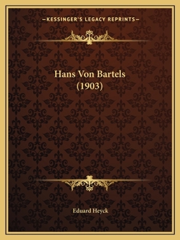 Paperback Hans Von Bartels (1903) [German] Book