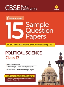 Paperback CBSE Board Exam 2023 I-Succeed 15 Sample Papers POLITICAL SCIENCE Class 12th Book