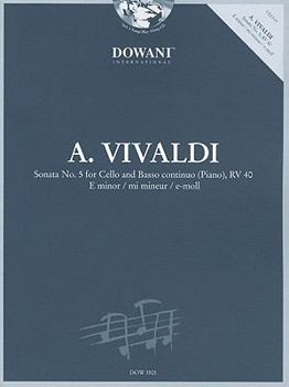 Paperback Vivaldi: Sonata No. 5 for Cello and Basso Continuo (Piano) in E Minor, RV 40 [With CD (Audio)] Book