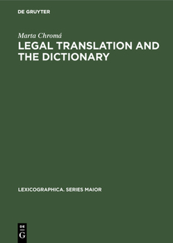 Hardcover Legal Translation and the Dictionary Book