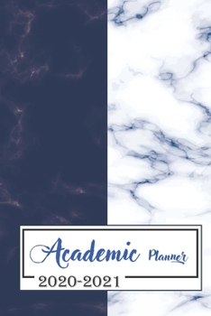 2020-2021 Academic Planner: 2 Year Pocket Calendar Schedule 24 Months and Weekly Planner Organizer with Holidays (Blue and White Marble)
