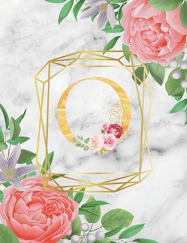 O :  Cute Initial Monogram Letter: College Ruled Notebook ( Size 8.5 X 11 ) Perfect For Women And Girl Design letters with flowers and background with ... suitable for Writing Journal & Note Taking