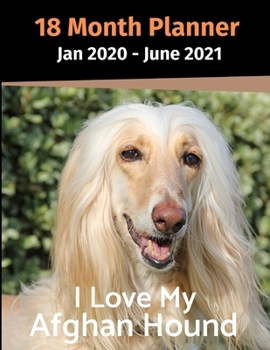 Paperback Jan 2020 - June 2021 18 Month Planner: I Love My Afghan Hound Book