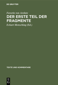 Hardcover Der erste Teil der Fragmente [German] Book