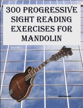 Paperback 300 Progressive Sight Reading Exercises for Mandolin [Large Print] Book