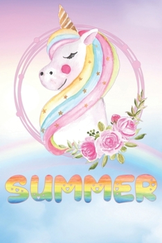 Summer: Girls Name Summer with Rainbow Unicorn Design Personal Custom Named Diary Planner Perpetual Calendar Notebook Journal 6x9 Personalized ... Surname is Summer Or First Name Is Summer