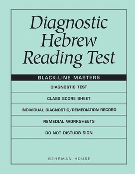 Paperback Diagnostic Hebrew Reading Test Book