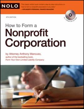 Paperback How to Form a Nonprofit Corporation [With CDROM] Book