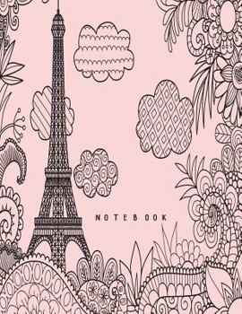 Paperback Notebook: Eiffel tower in london on pink cover and Dot Graph Line Sketch pages, Extra large (8.5 x 11) inches, 110 pages, White Book