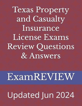 Paperback Texas Property and Casualty Insurance License Exams Review Questions & Answers Book