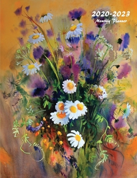 2020-2023 Monthly Planner: Large Four Year Planner with Flower Coloring Pages (Volume 1)