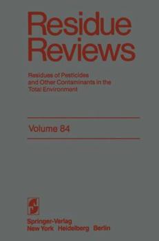 Paperback Residue Reviews: Residues of Pesticides and Other Contaminants in the Total Environment Book