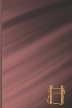 H: Professional Personalized Initial H, Office or Home Journal with Wine Sweep Colored Printed Cover