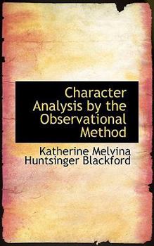 Paperback Character Analysis by the Observational Method Book