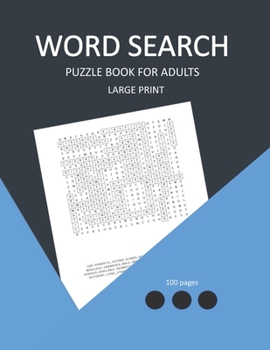 Paperback word search puzzle book for adults large print: easy-to-see Full Page Seek and Circle Word Searches to Challenge Your Brain, advanced word search(100p Book