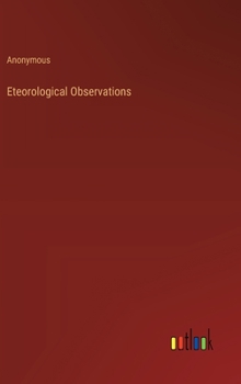 Hardcover Eteorological Observations Book